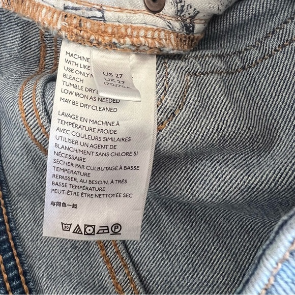 Anthropologie Pilcro Embroidered Ultra High Rise Slim Straight Denim Jeans - Picture 12 of 14